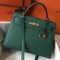 Hermes Kelly 32cm Sellier Bag In Vert Vertigo Epsom Leather