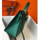 Hermes Kelly 32cm Sellier Bag In Vert Vertigo Epsom Leather