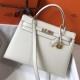 Hermes Kelly 32cm Sellier Bag In White Epsom Leather