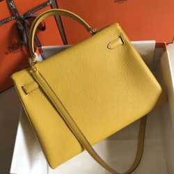 Hermes Kelly 32cm Sellier Bag In Yellow Epsom Leather