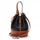 Loewe Medium Balloon Bucket Bag In Black Tan Calfskin