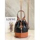 Loewe Medium Balloon Bucket Bag In Black Tan Calfskin