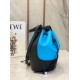 Loewe Medium Balloon Bucket Bag In Blue Black Calfskin