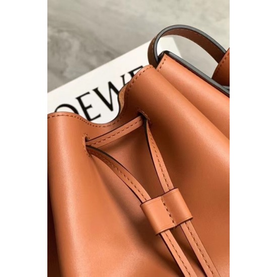 Loewe Medium Balloon Bucket Bag In Camel Calfskin