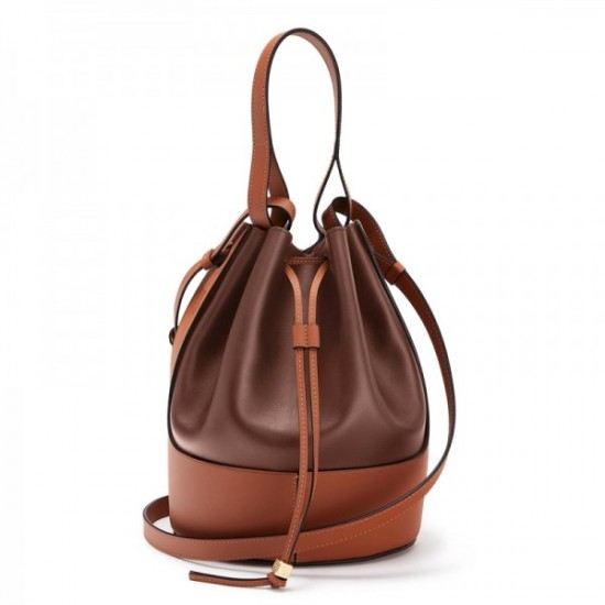 Loewe Medium Balloon Bucket Bag In Hazelnut Tan Calfskin