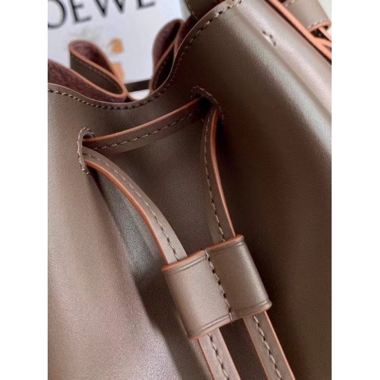 Loewe Medium Balloon Bucket Bag In Taupe Calfskin