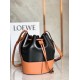 Loewe Small Balloon Bucket Bag In Black Tan Calfskin