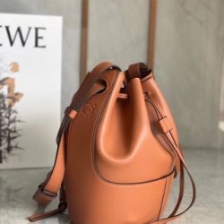 Loewe Small Balloon Bucket Bag In Camel Calfskin