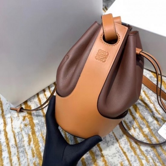 Loewe Small Balloon Bucket Bag In Hazelnut Tan Calfskin