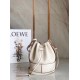 Loewe Small Balloon Bucket Bag In White Calfskin