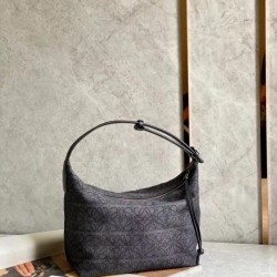 Loewe Cubi Hobo Bag in Black Anagram Jacquard