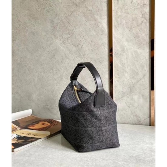 Loewe Cubi Hobo Bag in Black Anagram Jacquard