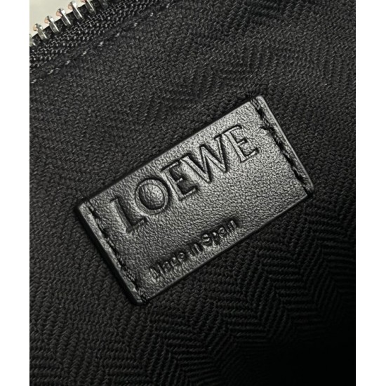 Loewe Cubi Small Bag in Black Calfskin and Jacquard