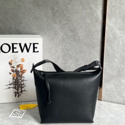 Loewe Cubi Small Bag in Black Calfskin and Jacquard