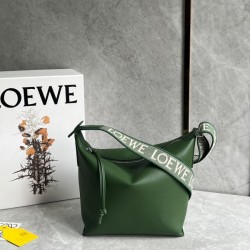 Loewe Cubi Small Bag in Green Calfskin and Jacquard 