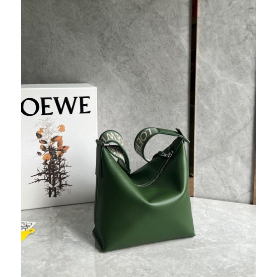 Loewe Cubi Small Bag in Green Calfskin and Jacquard 