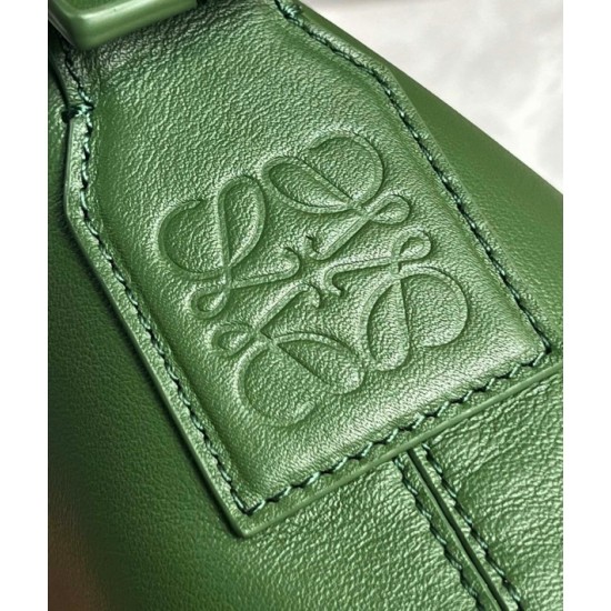 Loewe Cubi Small Bag in Green Calfskin and Jacquard 