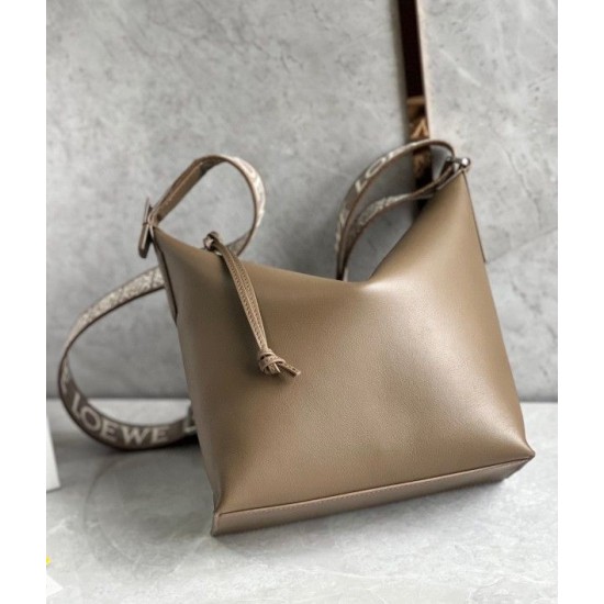 Loewe Cubi Small Bag in Winter Brown Calfskin and Jacquard