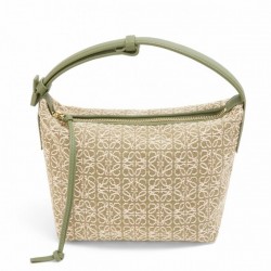 Loewe Small Cubi Hobo Bag In Beige Anagram Jacquard