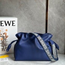 Loewe Flamenco Clutch Bag In Dark Purple Leather 