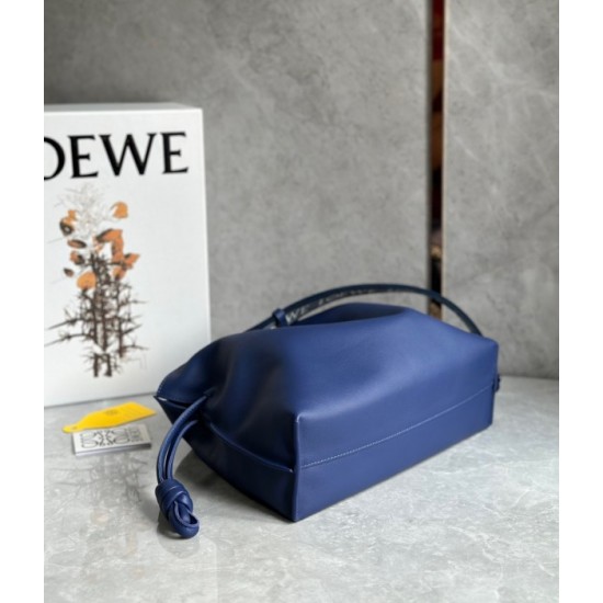 Loewe Flamenco Clutch Bag In Dark Purple Leather 