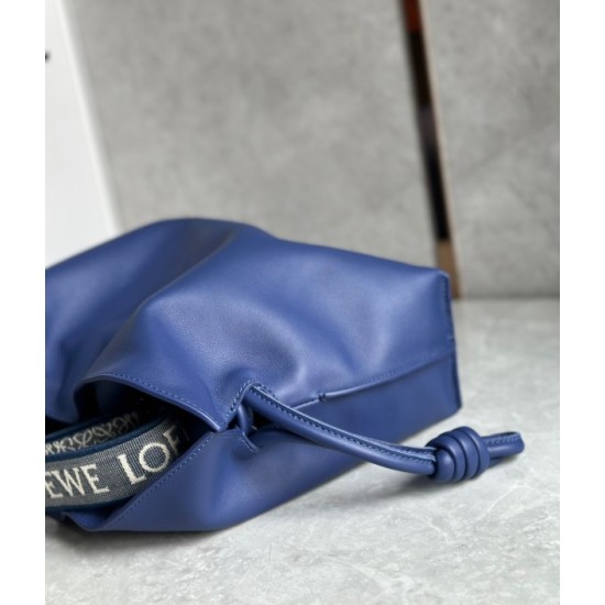 Loewe Flamenco Clutch Bag In Dark Purple Leather 