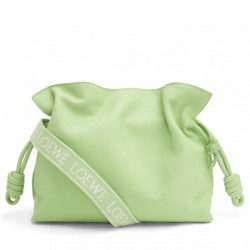 Loewe Flamenco Clutch Bag In Lime Green Leather