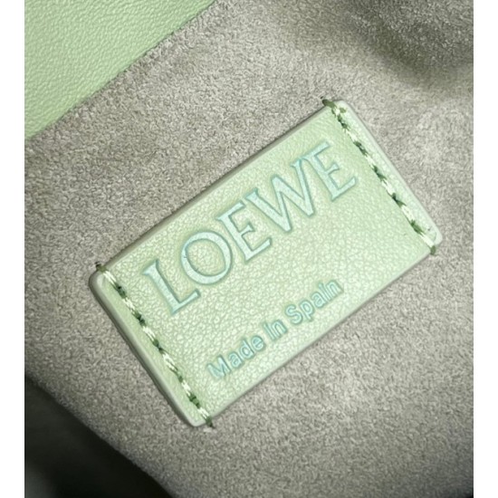 Loewe Flamenco Clutch Bag In Lime Green Leather