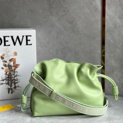 Loewe Flamenco Clutch Bag In Lime Green Leather