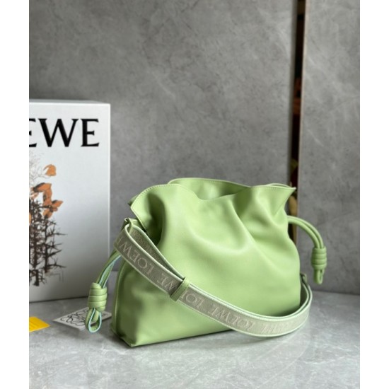 Loewe Flamenco Clutch Bag In Lime Green Leather