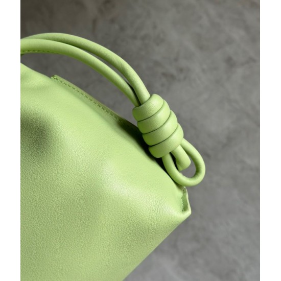 Loewe Flamenco Clutch Bag In Lime Green Leather