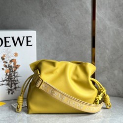 Loewe Flamenco Clutch Bag In Pale Yellow Leather