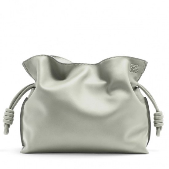 Loewe Flamenco Clutch In Ash Grey Nappa Leather