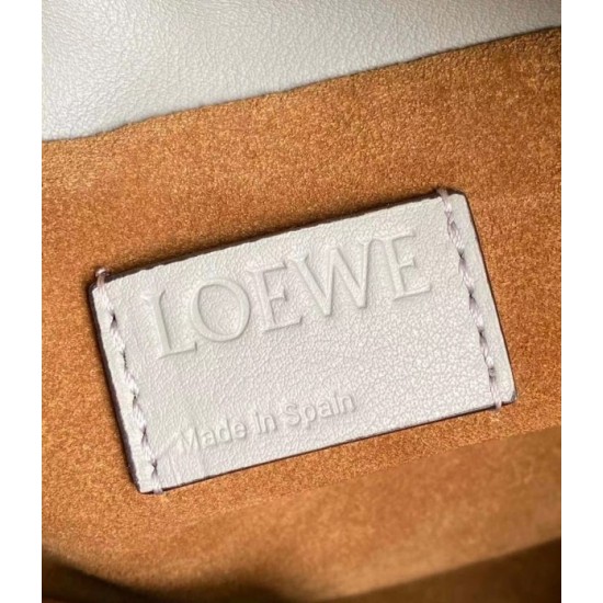 Loewe Flamenco Clutch In Ash Grey Nappa Leather