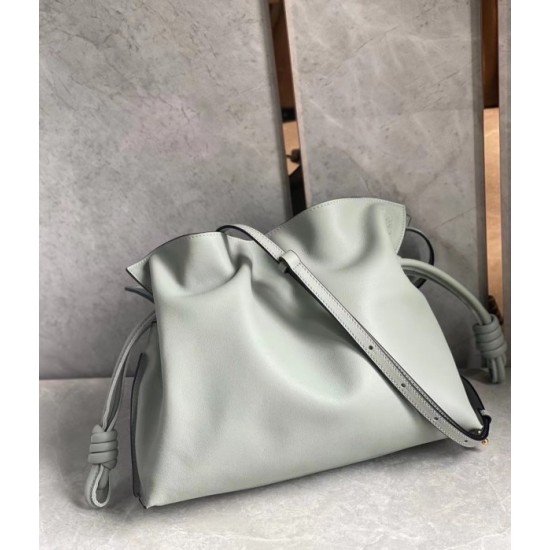 Loewe Flamenco Clutch In Ash Grey Nappa Leather