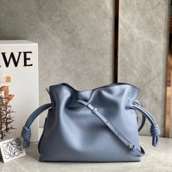 Loewe Flamenco Clutch In Atlantic Blue Nappa Leather