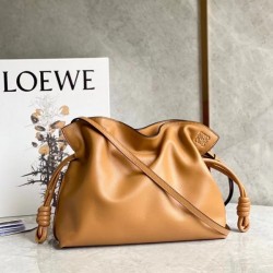 Loewe Flamenco Clutch In Brown Nappa Leather