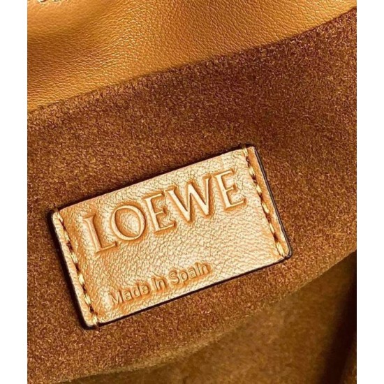 Loewe Flamenco Clutch In Brown Nappa Leather