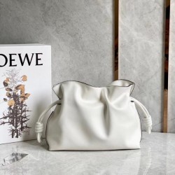 Loewe Flamenco Clutch In White Nappa Leather