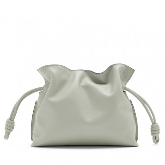 Loewe Flamenco Mini Clutch In Ash Grey Nappa Leather