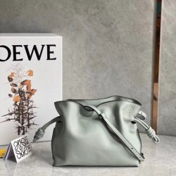 Loewe Flamenco Mini Clutch In Ash Grey Nappa Leather