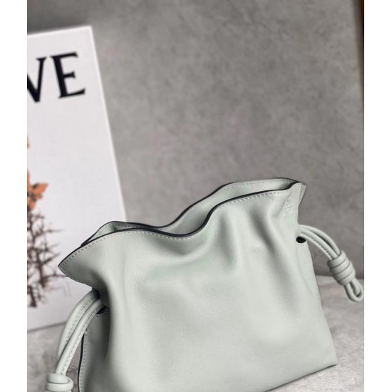 Loewe Flamenco Mini Clutch In Ash Grey Nappa Leather