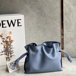 Loewe Flamenco Mini Clutch In Atlantic Blue Nappa Leather