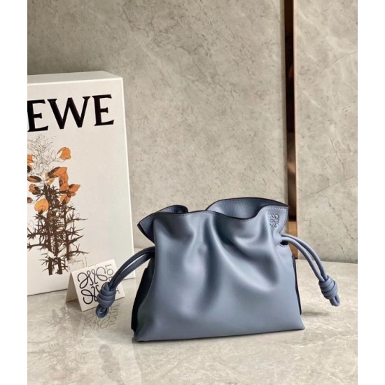 Loewe Flamenco Mini Clutch In Atlantic Blue Nappa Leather