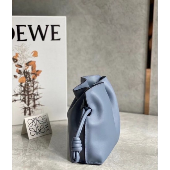 Loewe Flamenco Mini Clutch In Atlantic Blue Nappa Leather