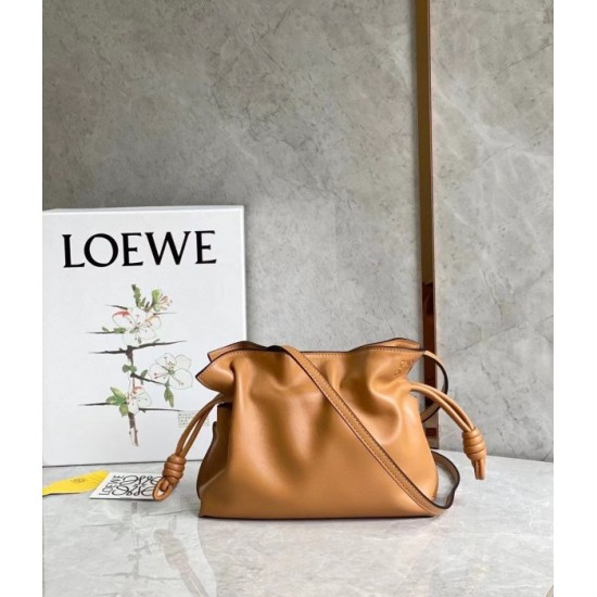 Loewe Flamenco Mini Clutch In Brown Nappa Leather