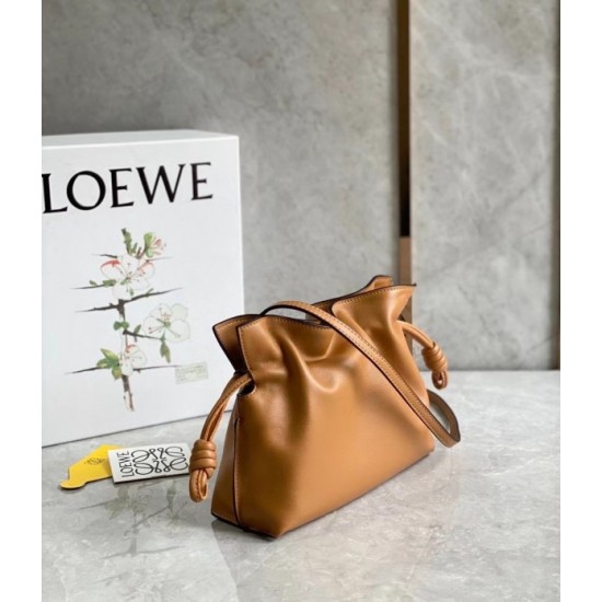 Loewe Flamenco Mini Clutch In Brown Nappa Leather