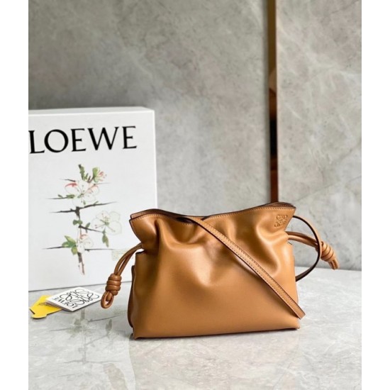 Loewe Flamenco Mini Clutch In Brown Nappa Leather