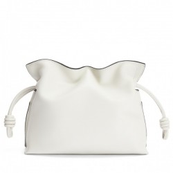 Loewe Flamenco Mini Clutch In White Nappa Leather