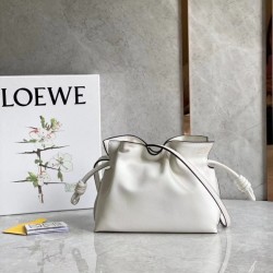 Loewe Flamenco Mini Clutch In White Nappa Leather